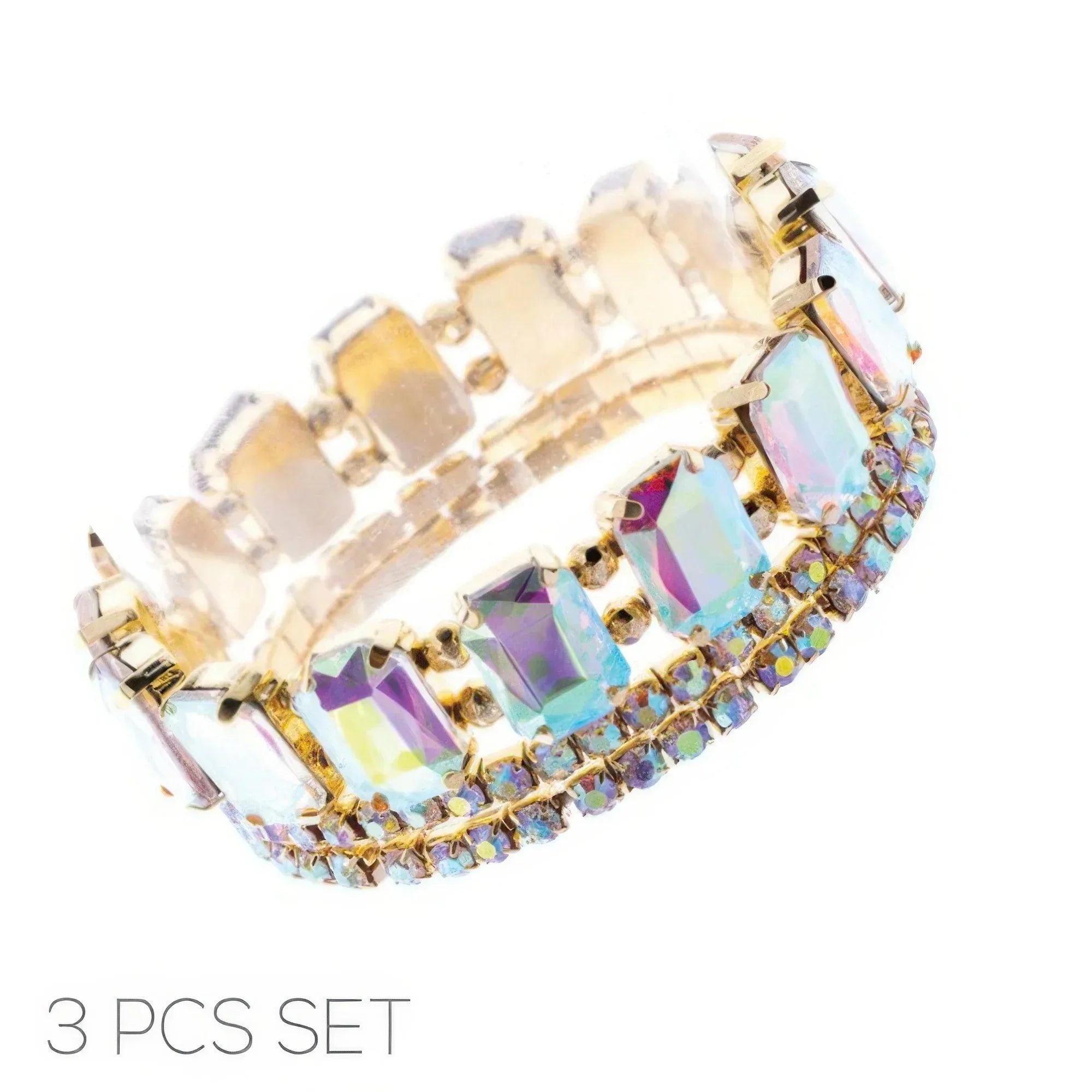 Multi-cut Prong-set Crystal Bracelet Set | Mixtshop LLC