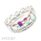 Multi-cut Prong-set Crystal Bracelet Set | Mixtshop LLC