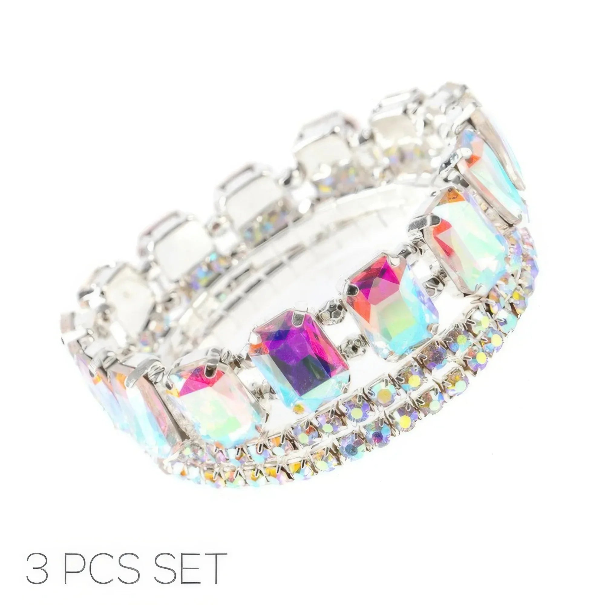 Multi-cut Prong-set Crystal Bracelet Set | Mixtshop LLC