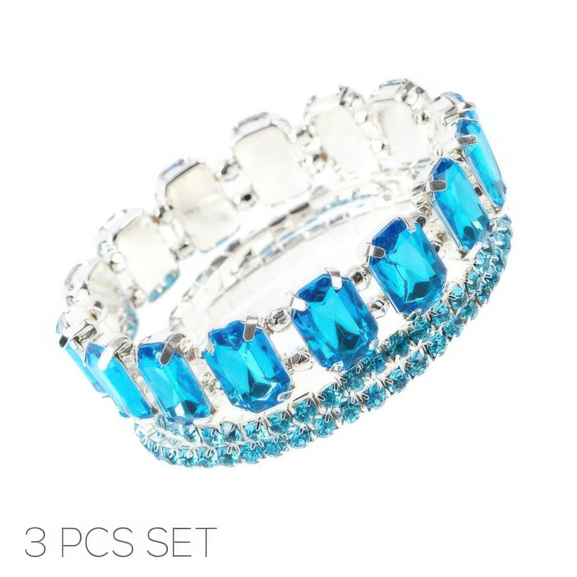 Multi-cut Prong-set Crystal Bracelet Set | Mixtshop LLC