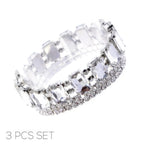 Multi-cut Prong-set Crystal Bracelet Set | Mixtshop LLC