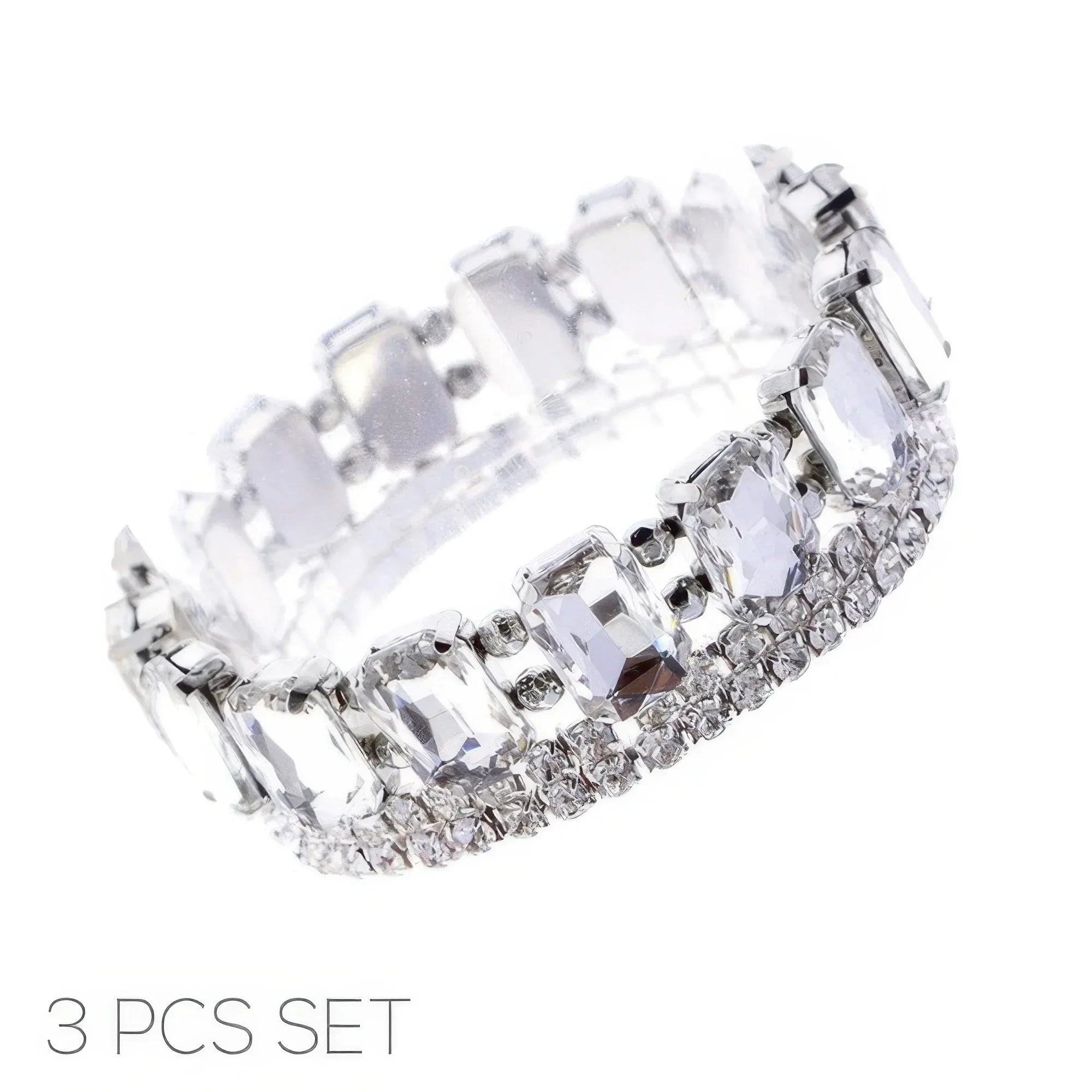 Multi-cut Prong-set Crystal Bracelet Set | Mixtshop LLC