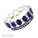 Multi-cut Prong-set Crystal Bracelet Set | Mixtshop LLC