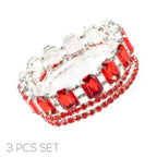 Multi-cut Prong-set Crystal Bracelet Set | Mixtshop LLC
