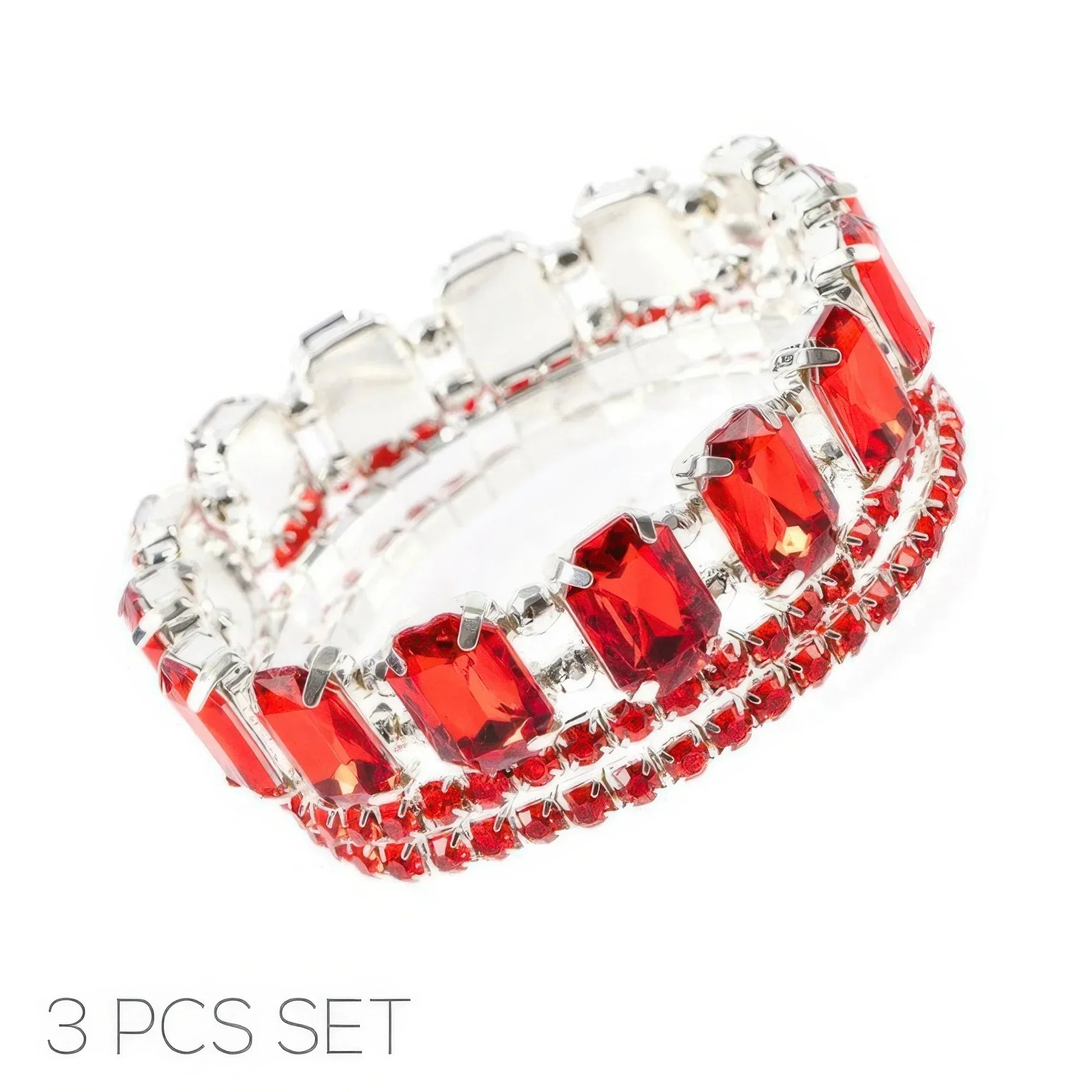 Multi-cut Prong-set Crystal Bracelet Set | Mixtshop LLC