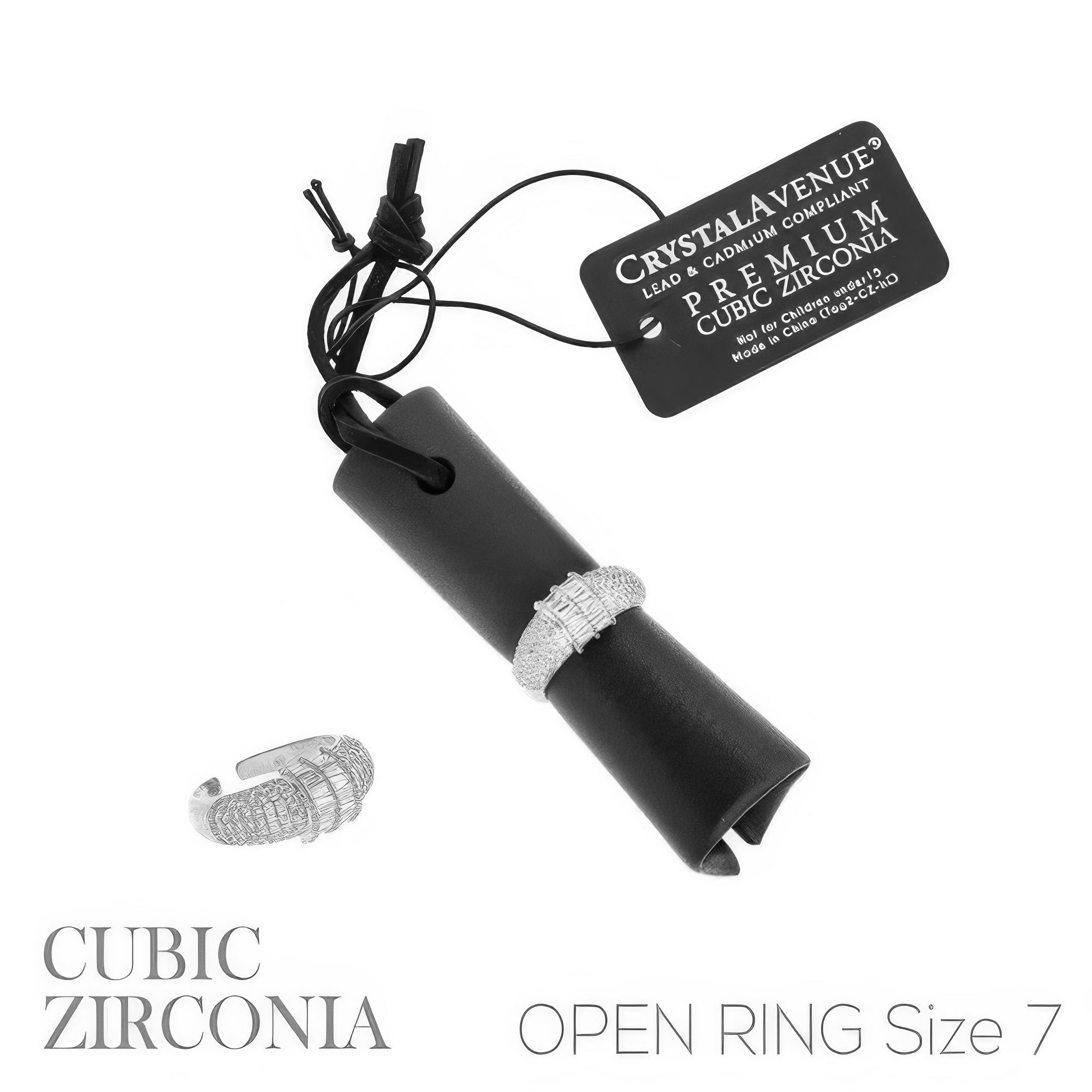 Cz Pave Trapezoid Center Ring Secondary image