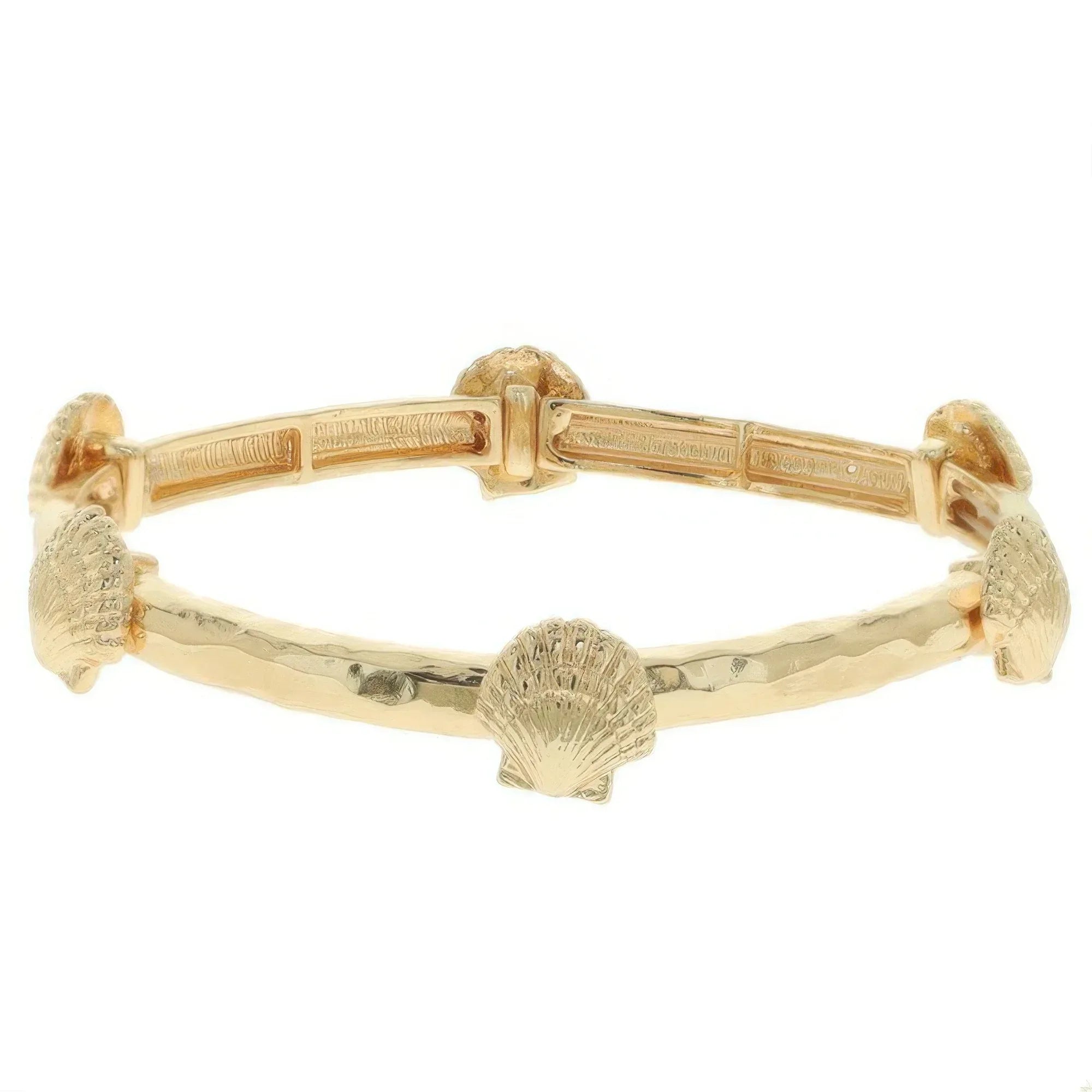 Scallop Shell Hammered Finish Stretch Bracelet | Mixtshop LLC