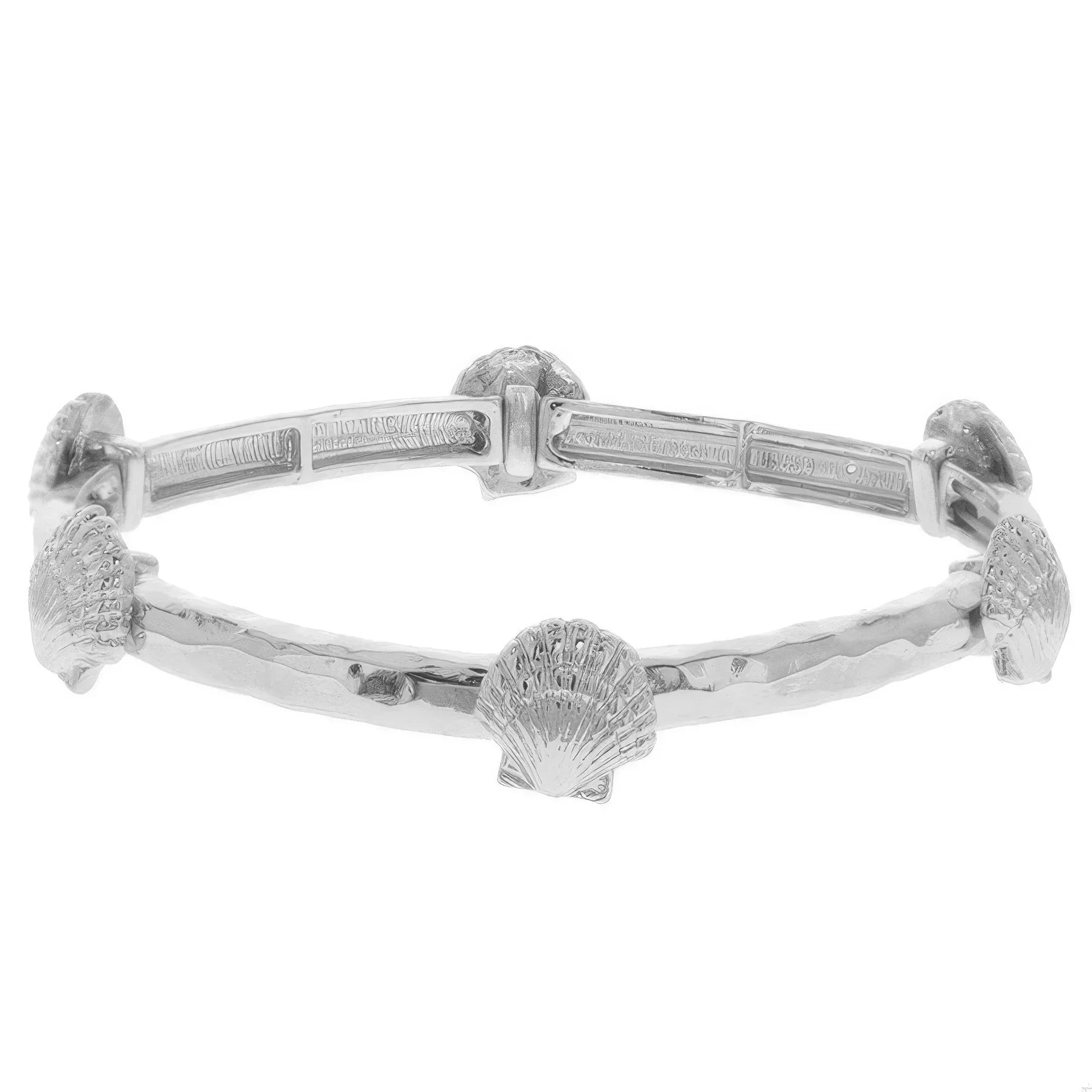 Scallop Shell Hammered Finish Stretch Bracelet Secondary image