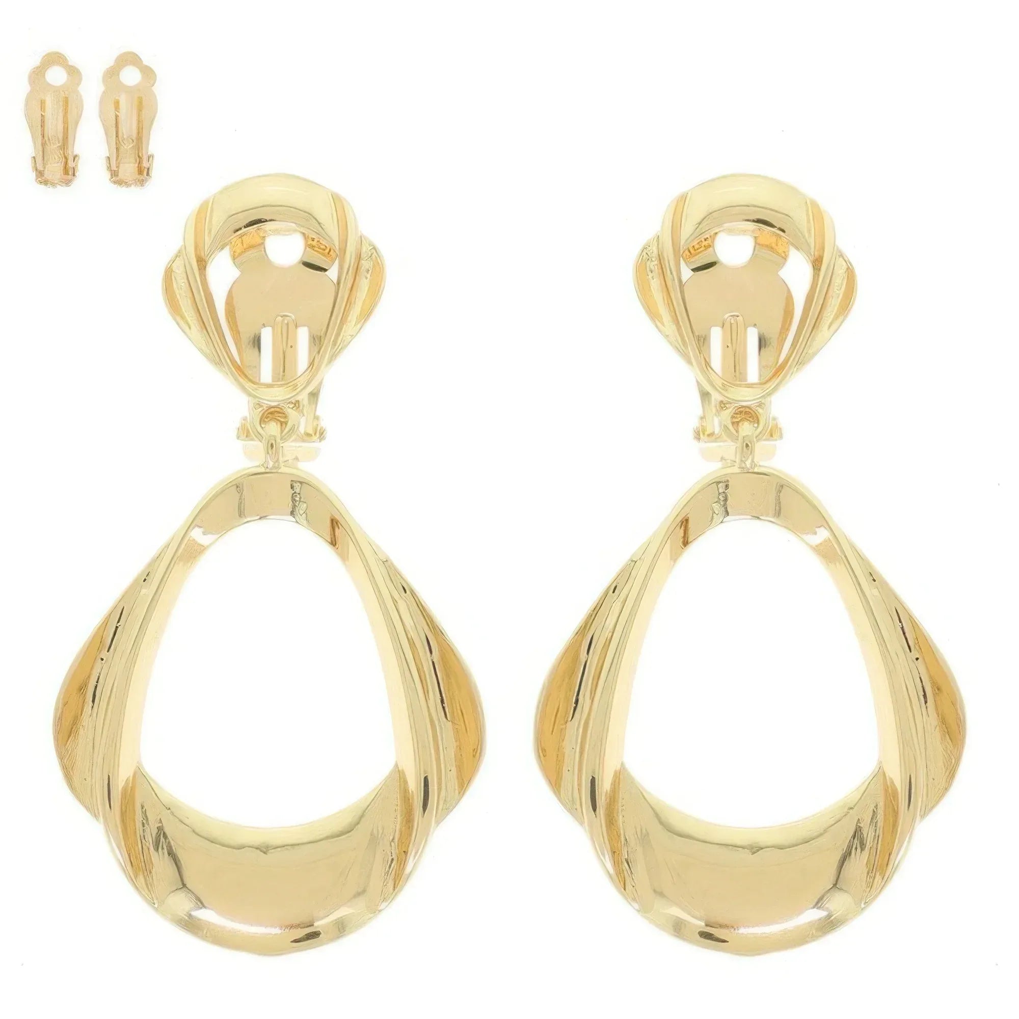 Metallic Pyriform Door Knocker Clip On Earrings | Mixtshop LLC
