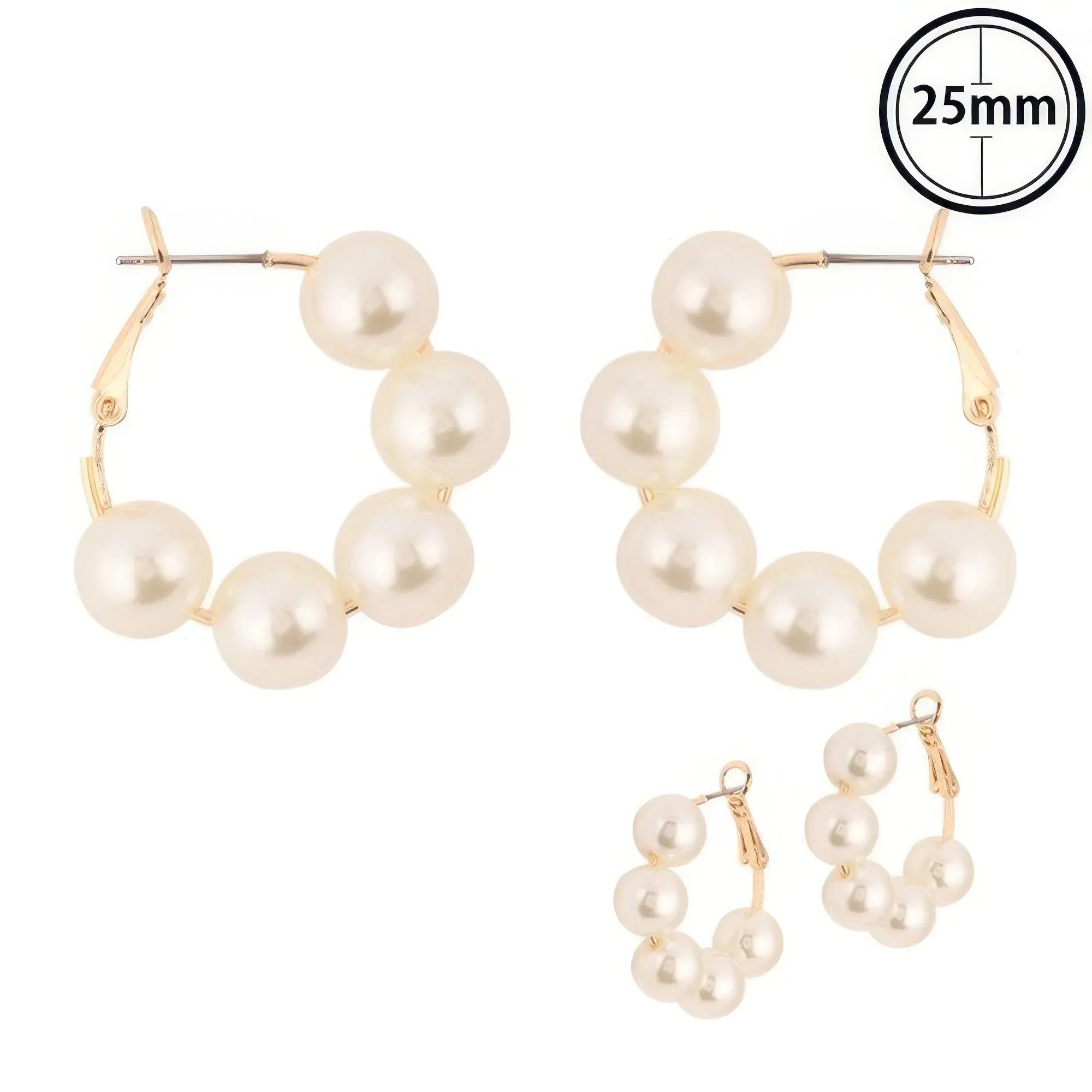 Classic Bridal Pearl Hoop Earrings | Mixtshop LLC Main image