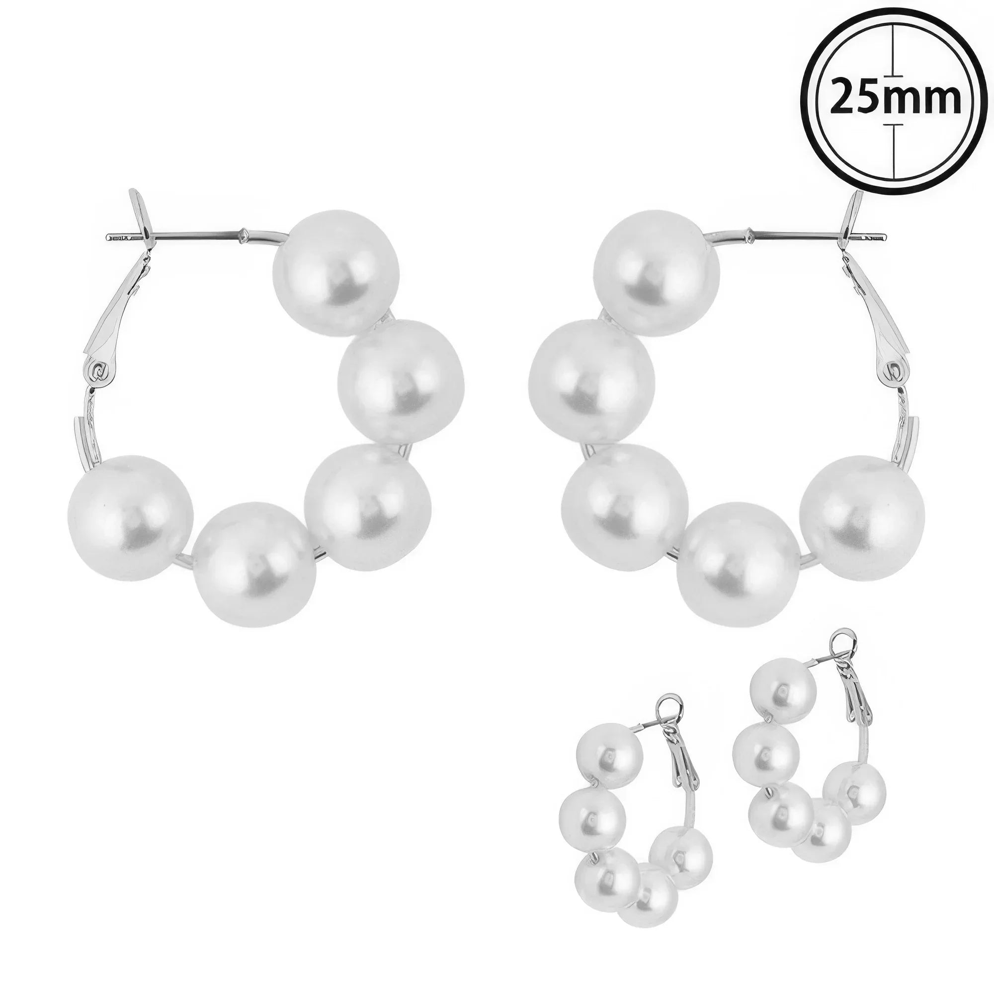 Classic Bridal Pearl Hoop Earrings Secondary image
