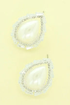 Cz Bezeled Drop-shaped Pearl Earrings | Mixtshop LLC