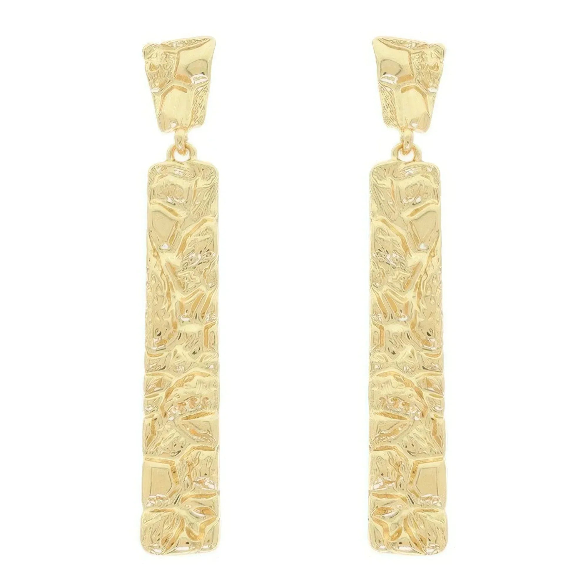 Rough Finish Vertical Bar Post Earrings | Mixtshop LLC