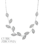 Cz Pave Leaf Chain Necklace | Mixtshop LLC