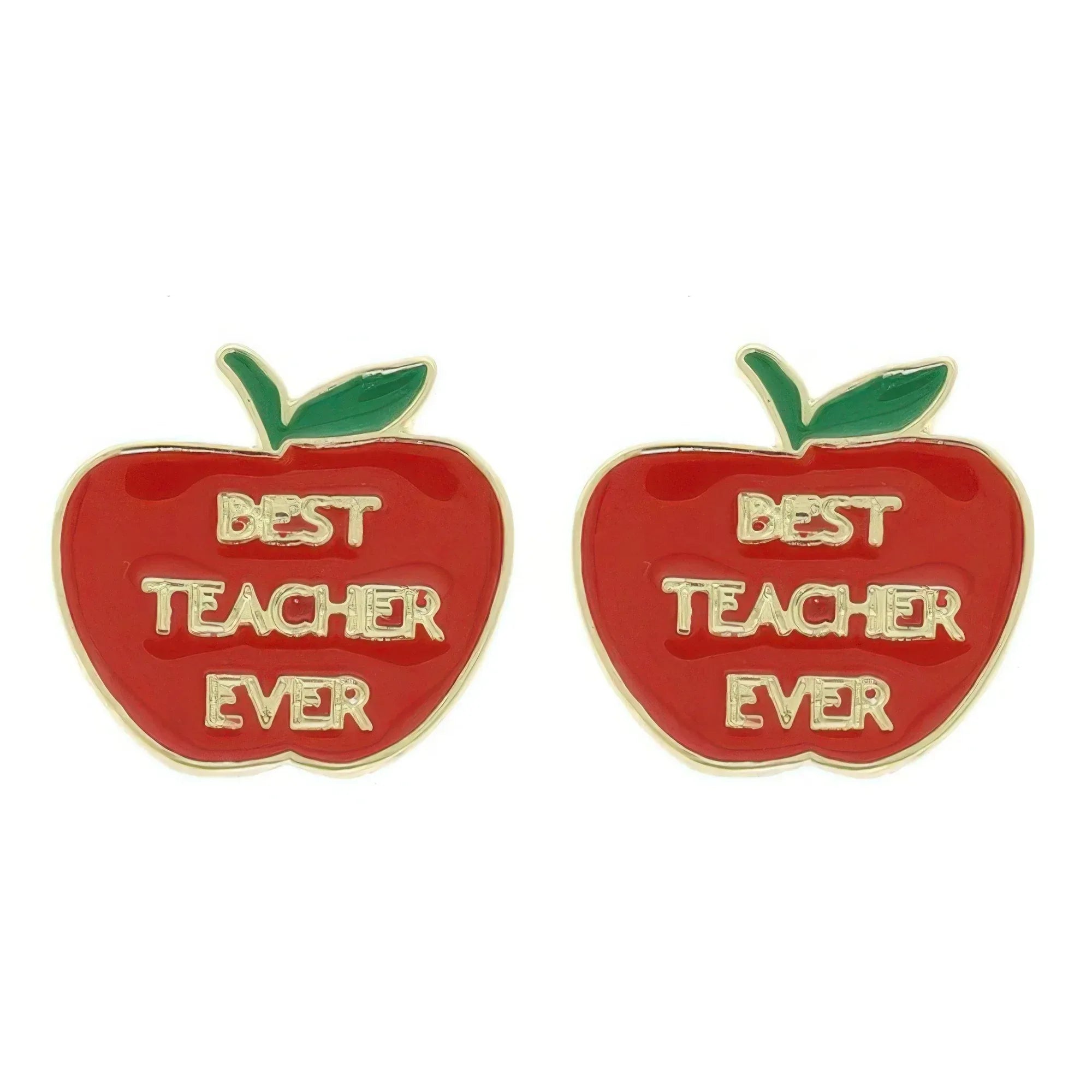 Best Teacher Ever Apple Stud Earrings | Mixtshop LLC