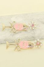 Bride Champagne Glass Word Earrings | Mixtshop LLC