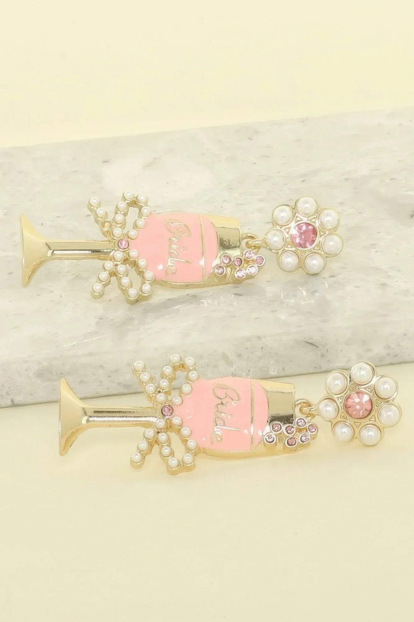 Bride Champagne Glass Word Earrings | Mixtshop LLC