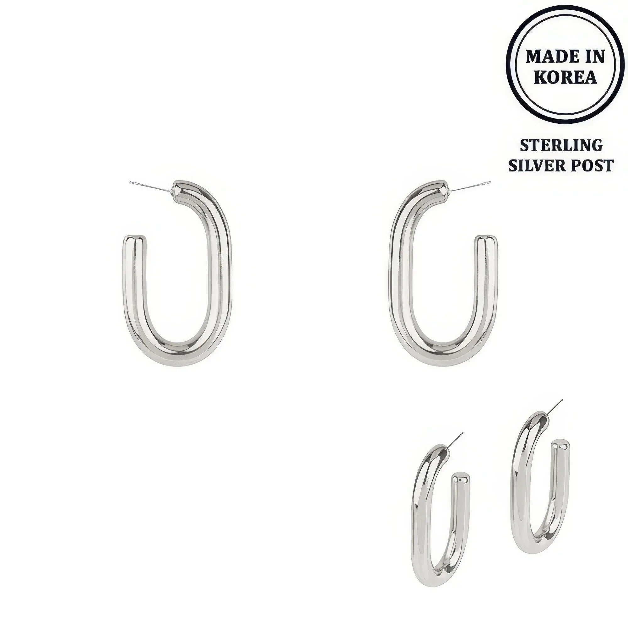 Flash-plated Oval Hoop Earrings | Mixtshop LLC
