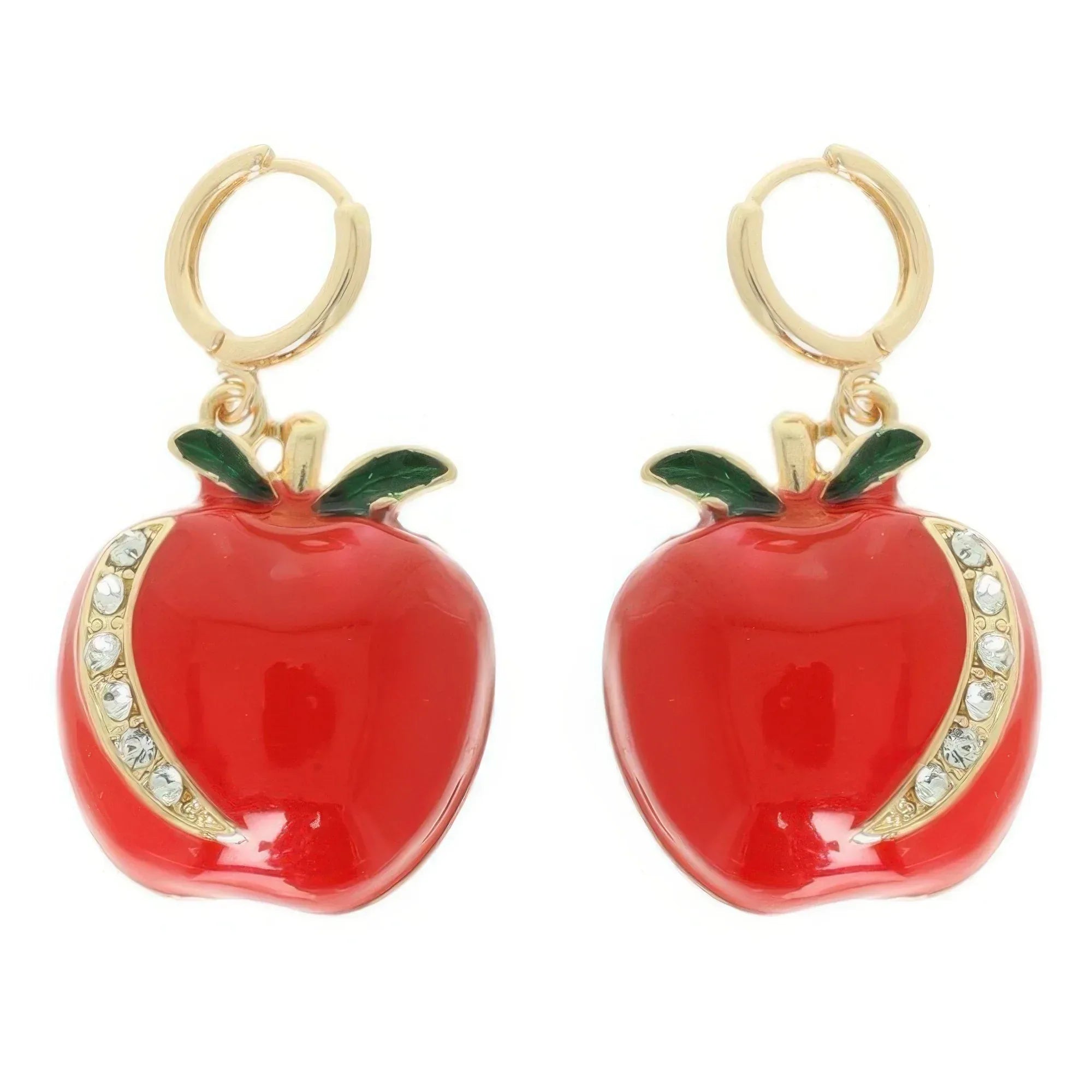 Red Apple Hoop Earrings Secondary image