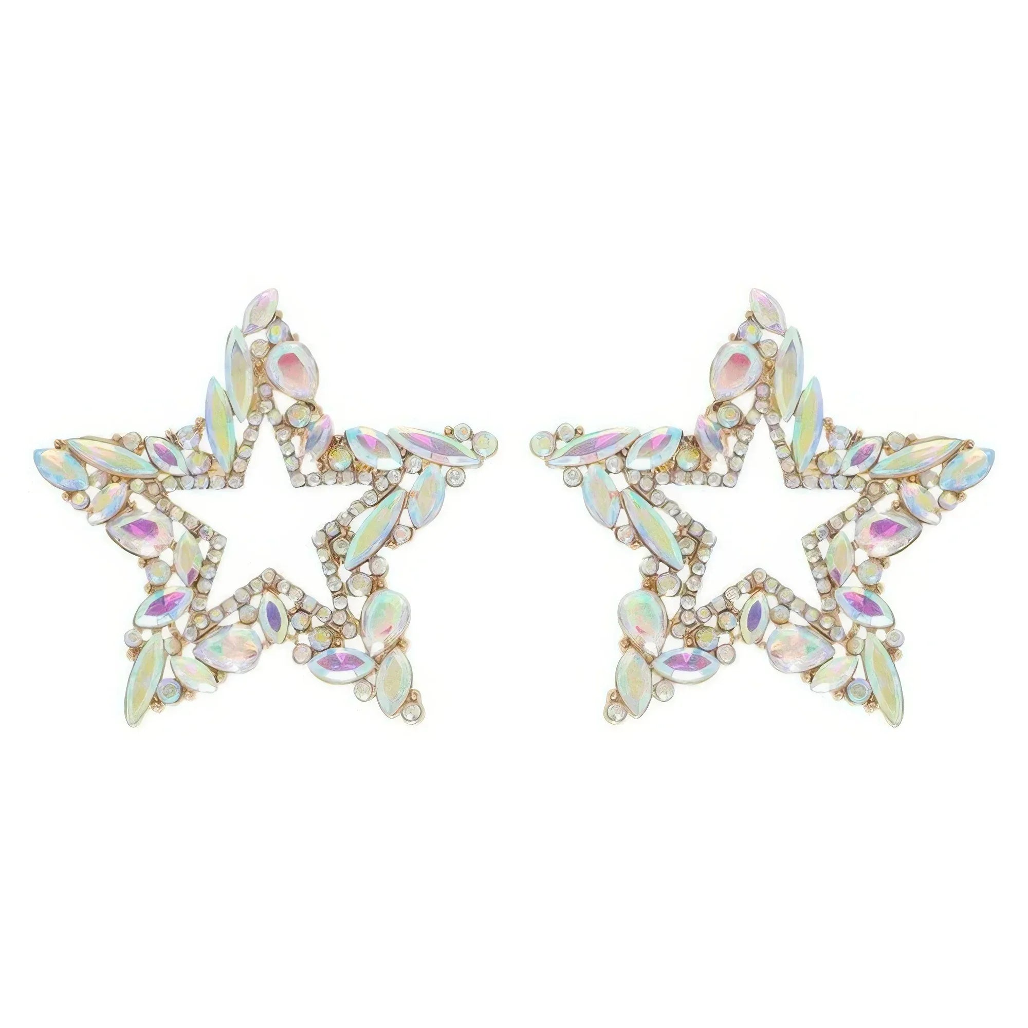 Rhinestone Channel Set Inlay Star Earrings | Mixtshop LLC Main image