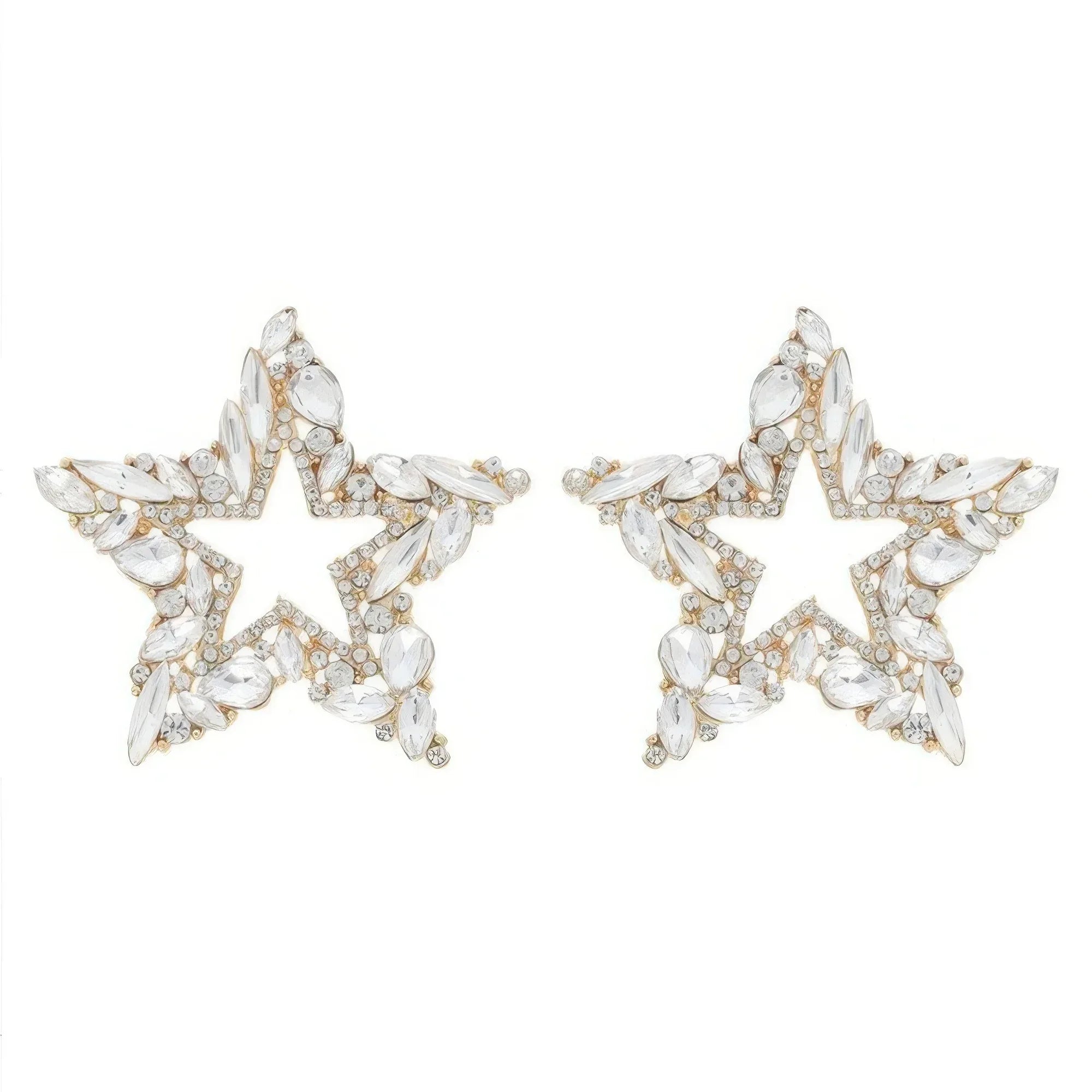 Rhinestone Channel Set Inlay Star Earrings | Mixtshop LLC