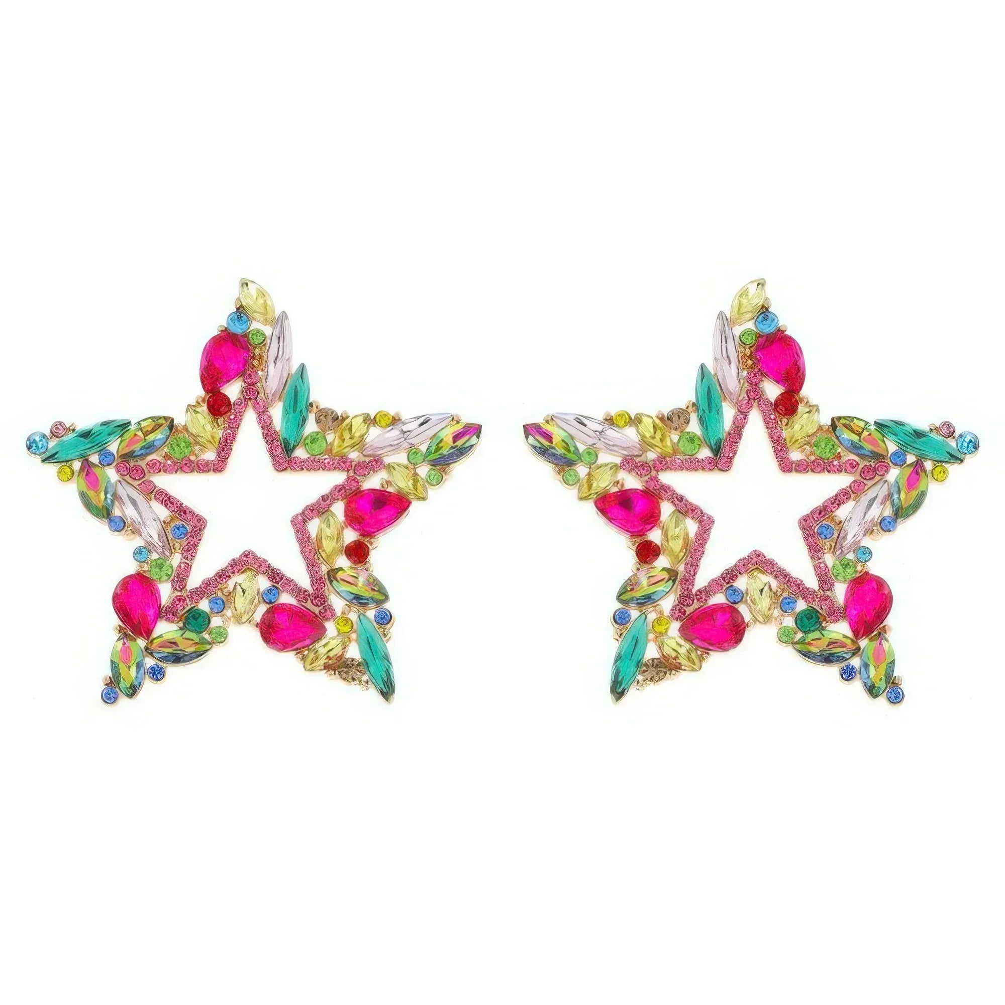 Rhinestone Channel Set Inlay Star Earrings | Mixtshop LLC