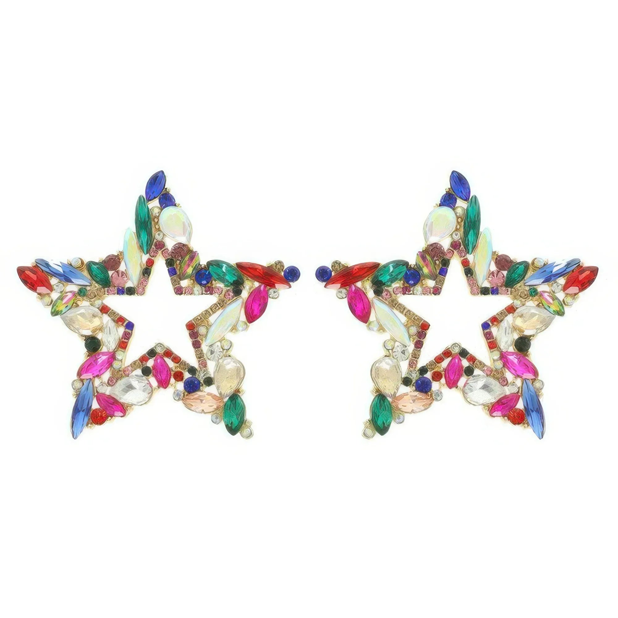 Rhinestone Channel Set Inlay Star Earrings | Mixtshop LLC