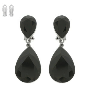 Teardrop-cut Crystal Clip On Earrings | Mixtshop LLC