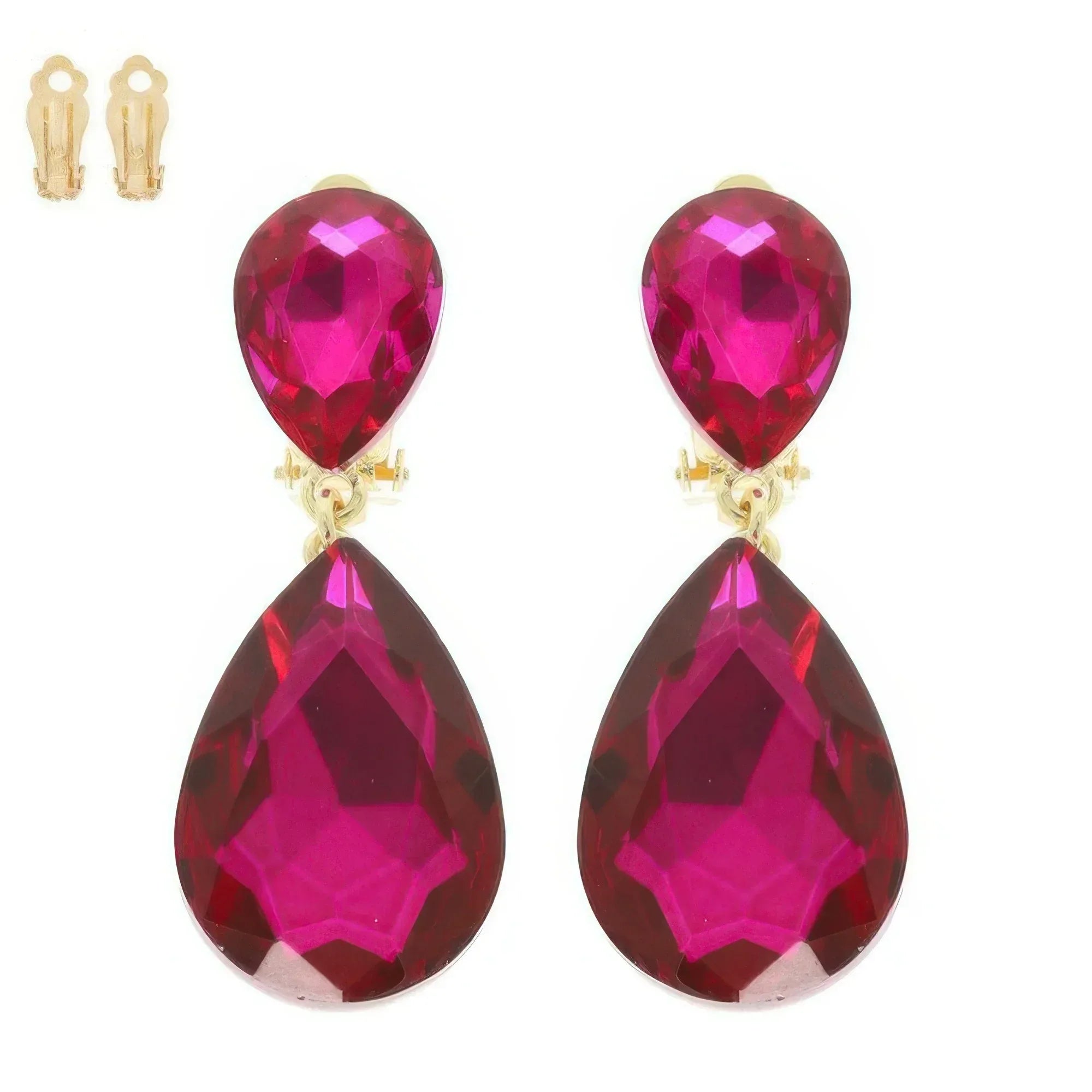 Teardrop-cut Crystal Clip On Earrings | Mixtshop LLC