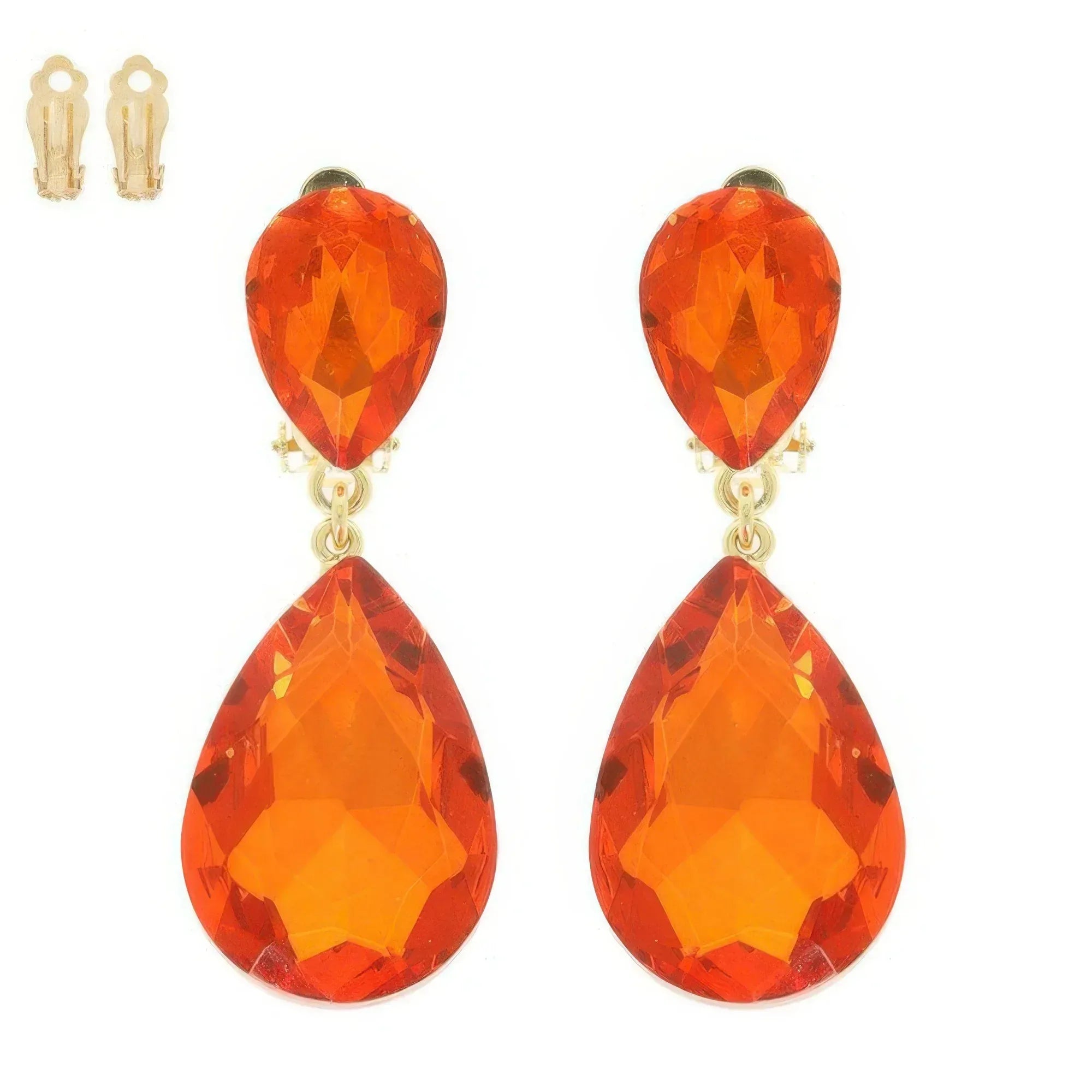 Teardrop-cut Crystal Clip On Earrings | Mixtshop LLC
