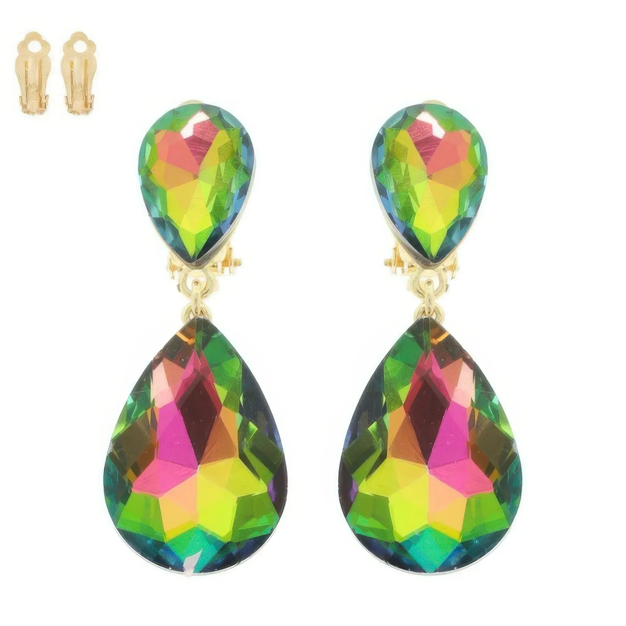 Teardrop-cut Crystal Clip On Earrings | Mixtshop LLC