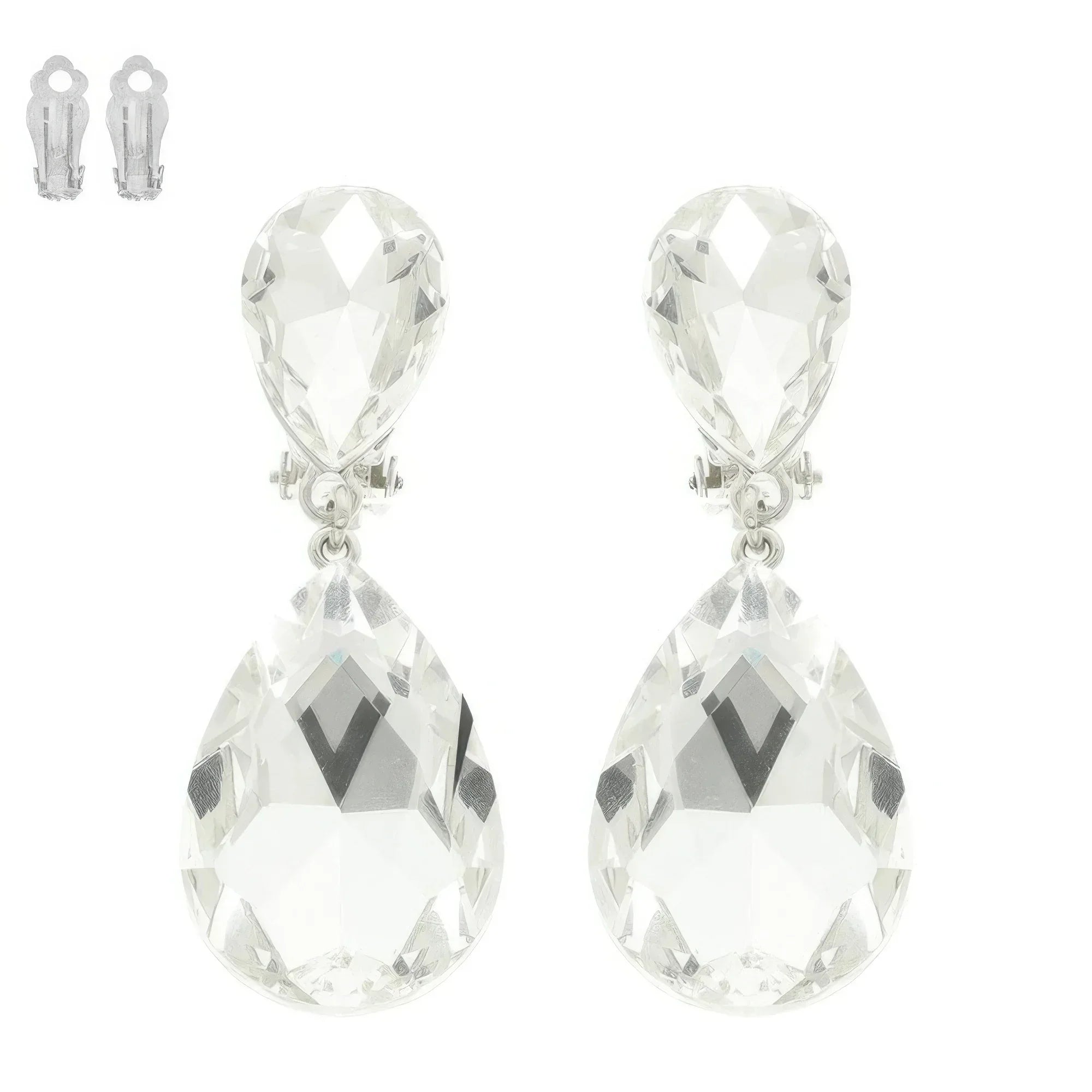 Teardrop-cut Crystal Clip On Earrings | Mixtshop LLC