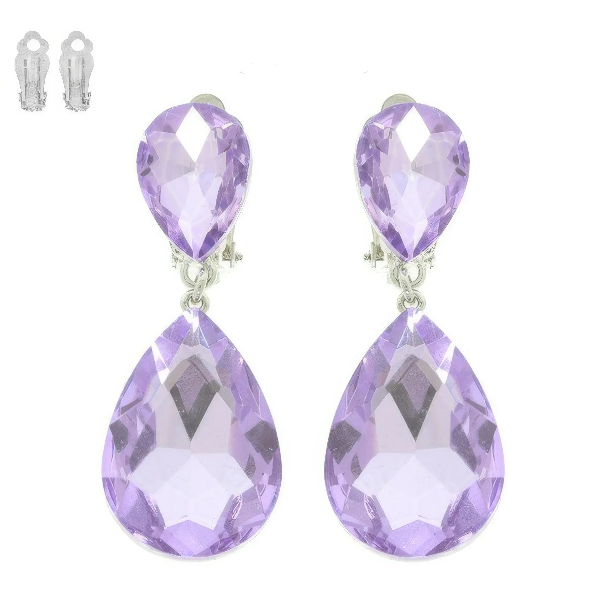 Teardrop-cut Crystal Clip On Earrings | Mixtshop LLC