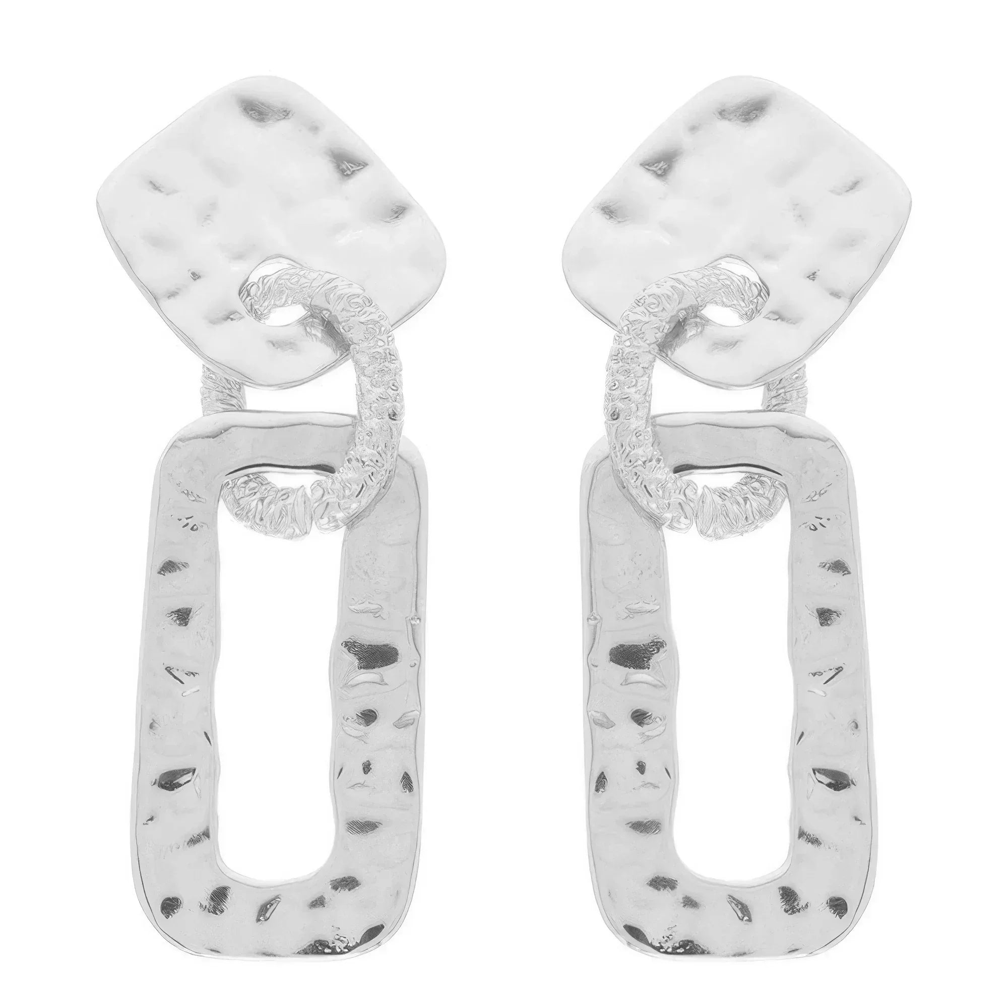 Hammered Geometric Door Knocker Post Earrings Secondary image