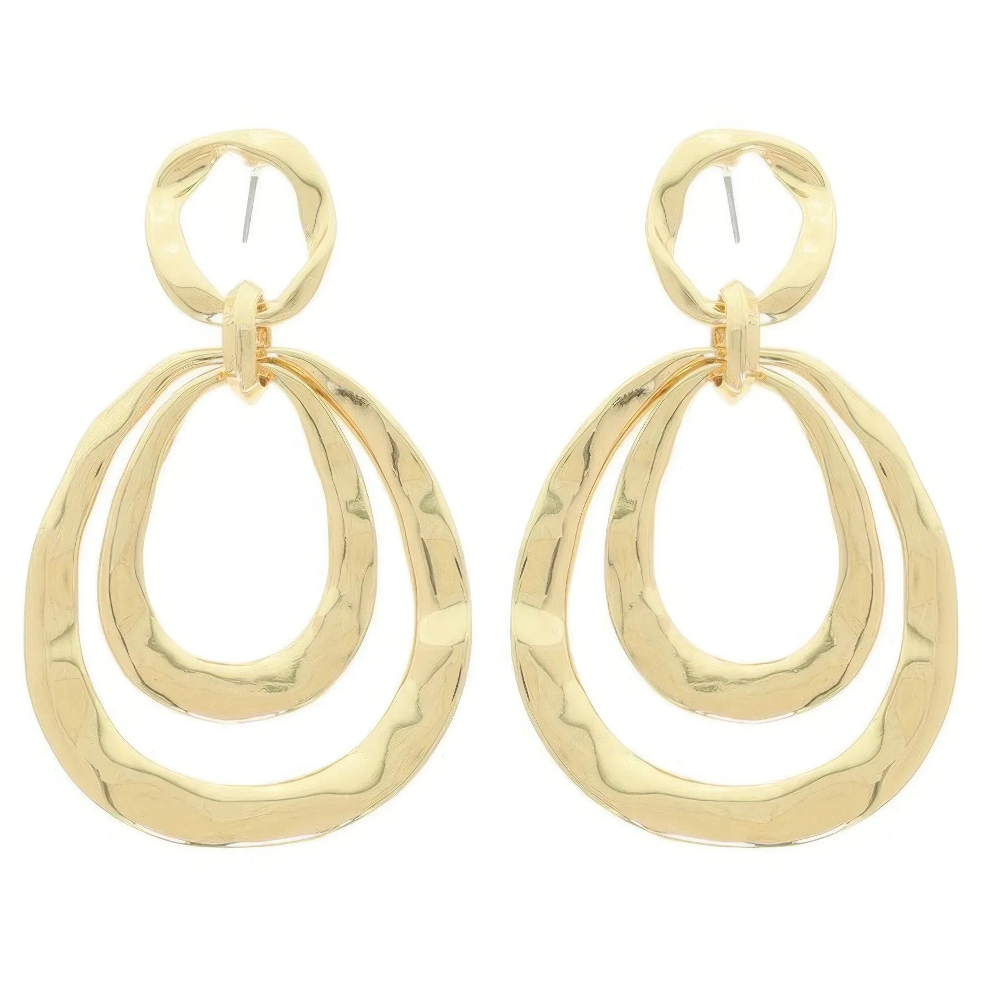 Hammered Finish Door Knocker Post Earrings | Mixtshop LLC Main image
