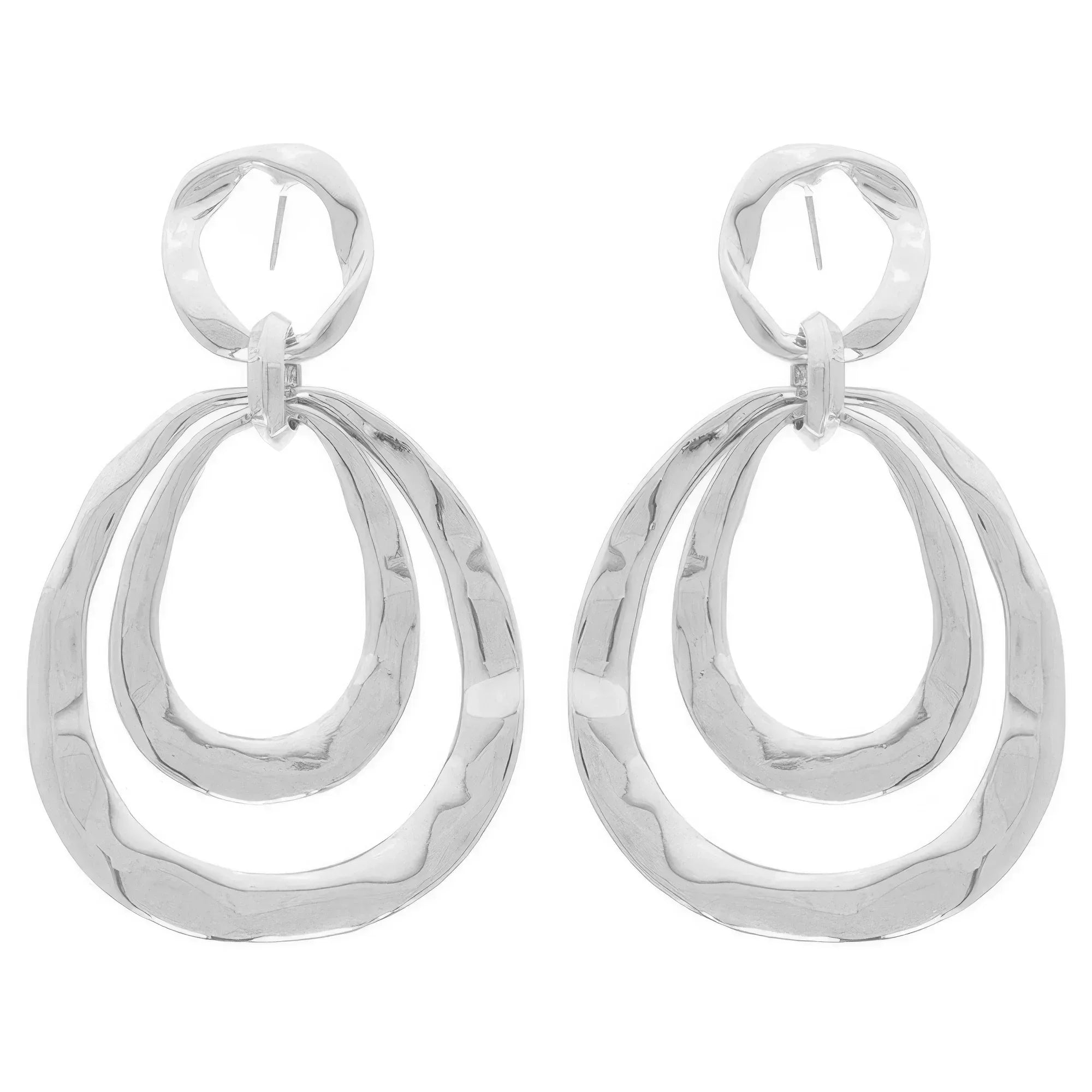 Hammered Finish Door Knocker Post Earrings Secondary image