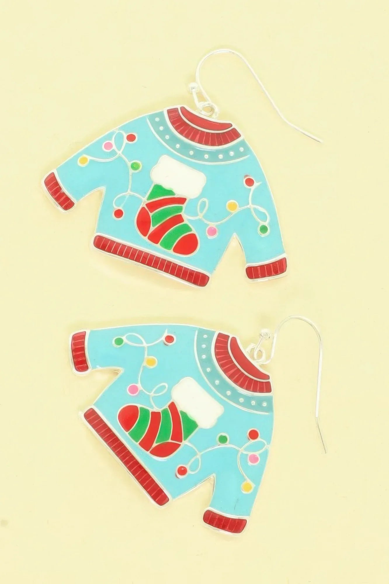 Christmas Theme Ugly Sweater Enamel Earrings | Mixtshop LLC Main image