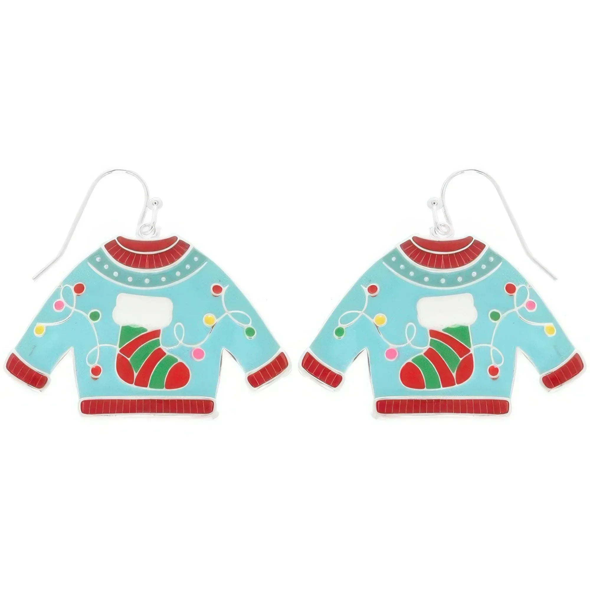 Christmas Theme Ugly Sweater Enamel Earrings Secondary image