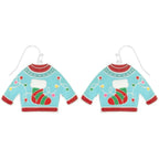 Christmas Theme Ugly Sweater Enamel Earrings | Mixtshop LLC