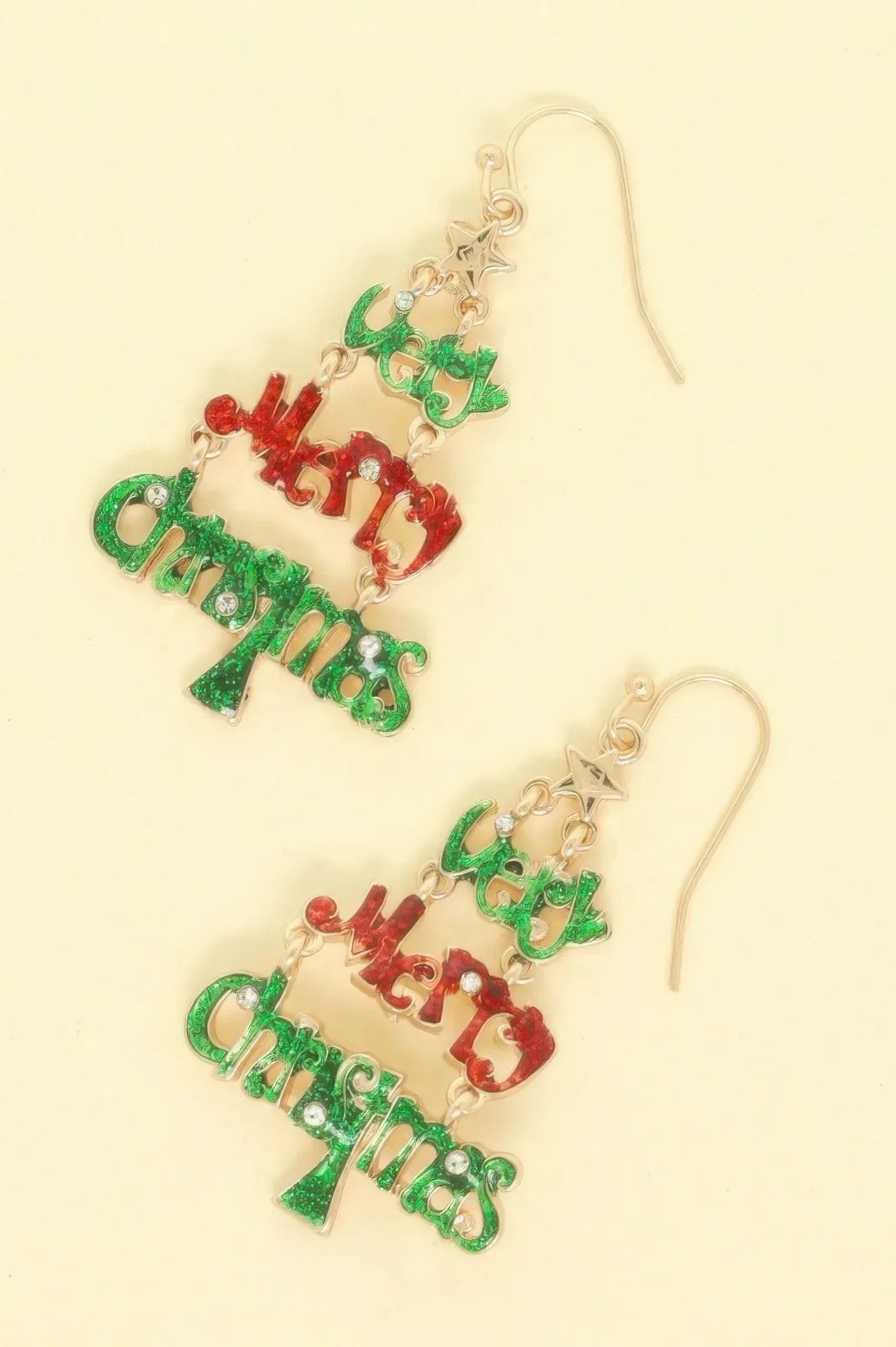 Christmas Tree Theme Wording Earrings | Mixtshop LLC Main image