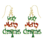 Christmas Tree Theme Wording Earrings | Mixtshop LLC