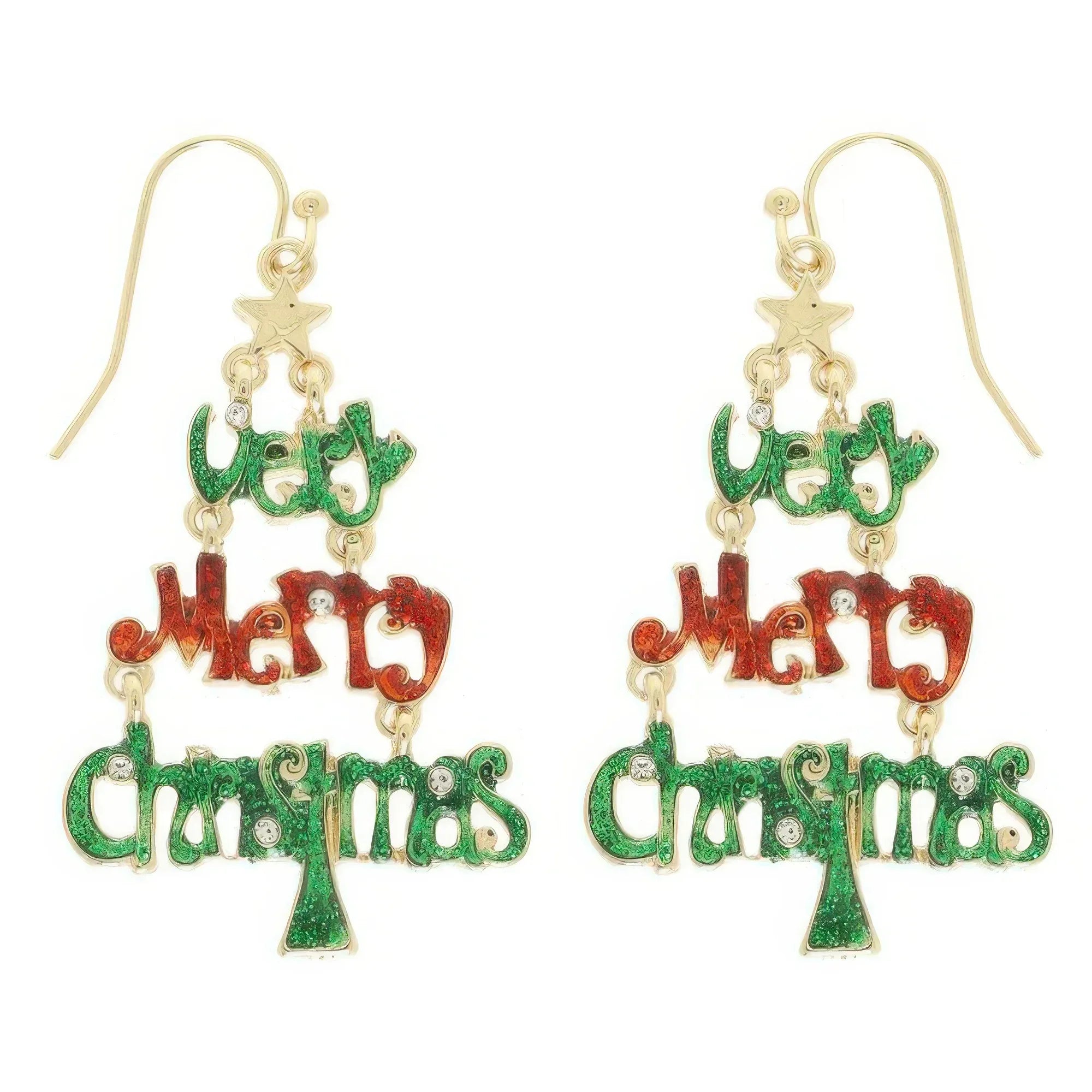 Christmas Tree Theme Wording Earrings | Mixtshop LLC