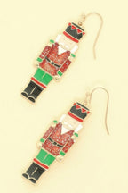 Christmas Nut Cracker Enamel Dangle Earrings | Mixtshop LLC