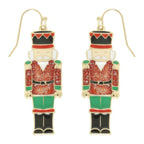 Christmas Nut Cracker Enamel Dangle Earrings | Mixtshop LLC