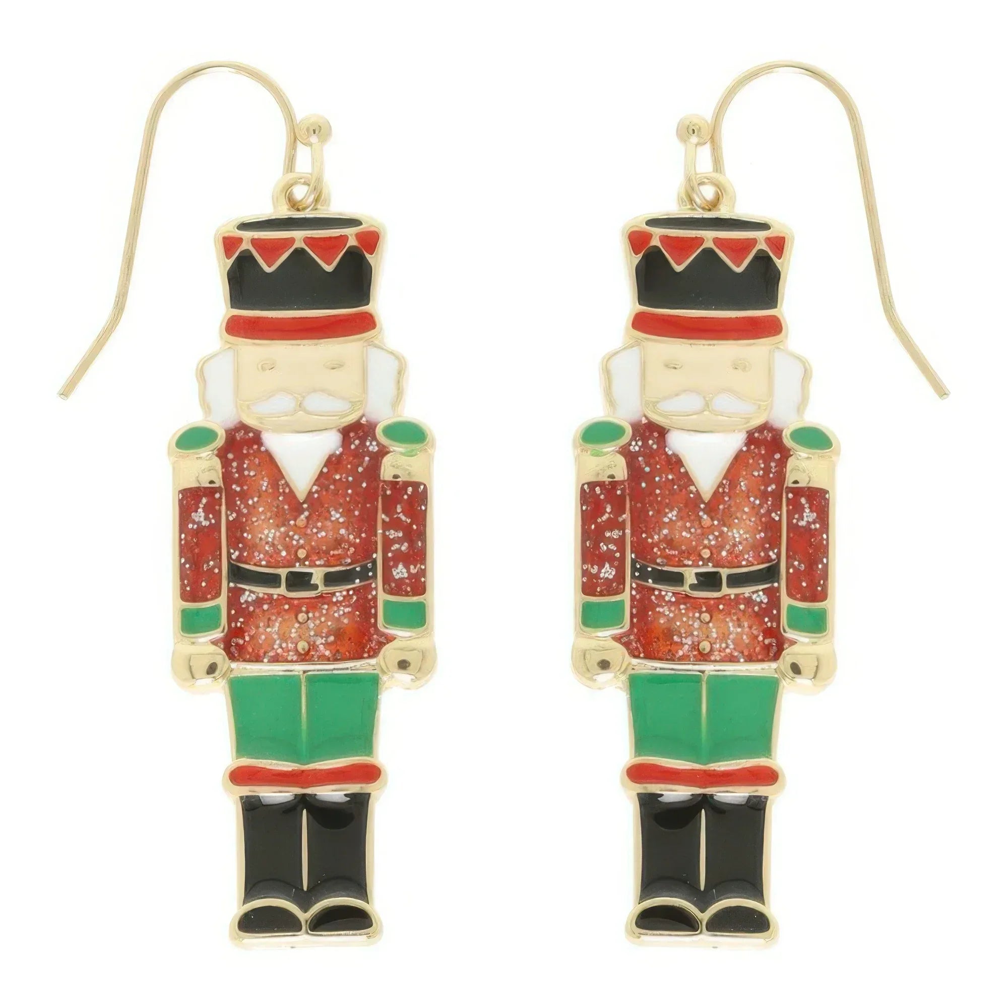 Christmas Nut Cracker Enamel Dangle Earrings | Mixtshop LLC