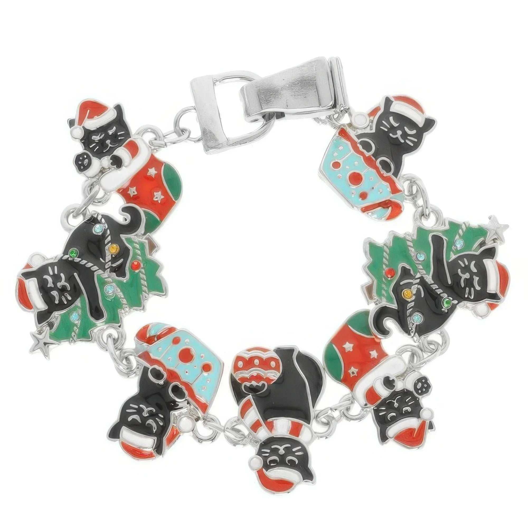 Christmas Themed Cat Charm Bracelet | Mixtshop LLC