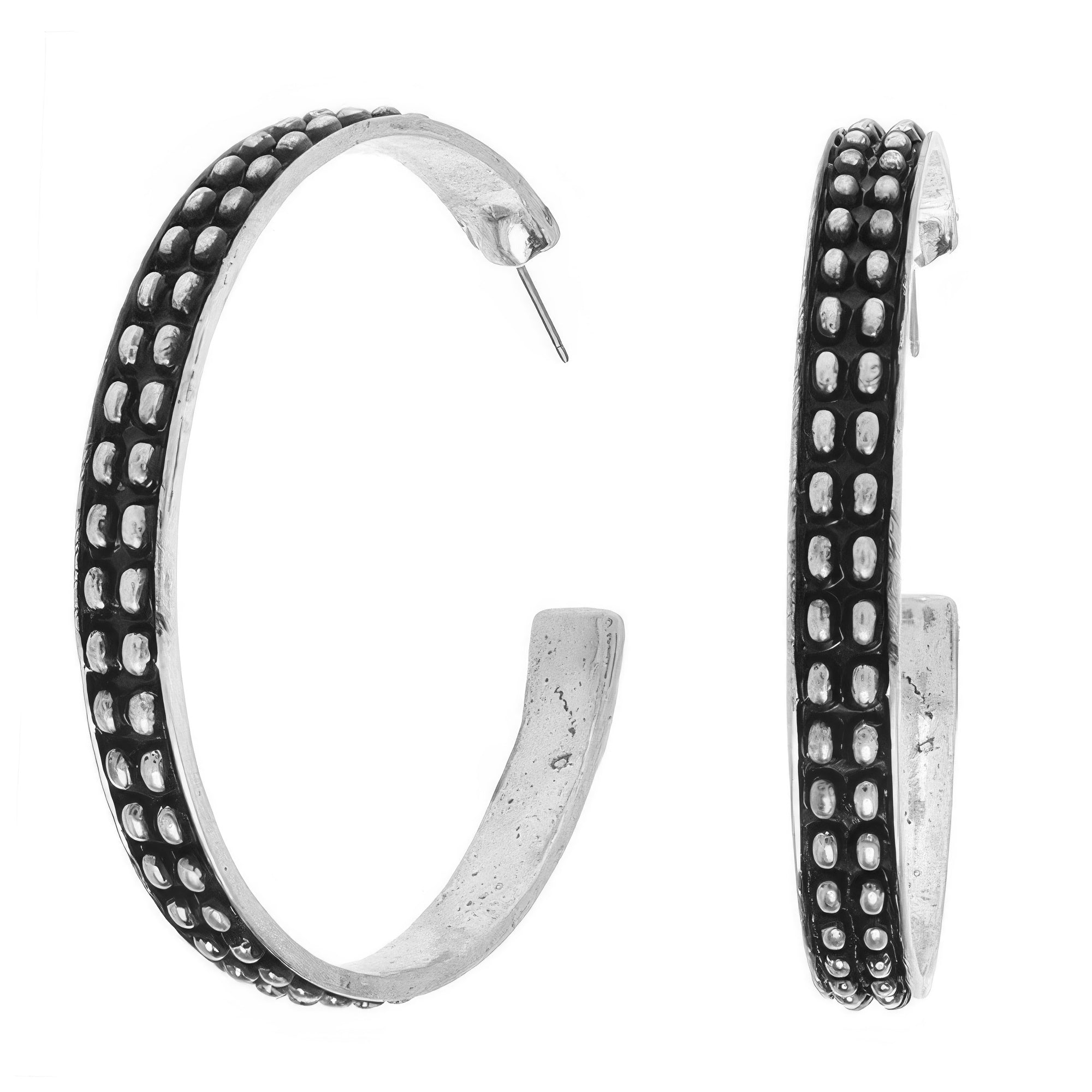 Western Bubble Slim Hoop Earrings Secondary image