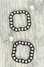 Western Bubble Beaded Quatrefoil Earrings | Mixtshop LLC