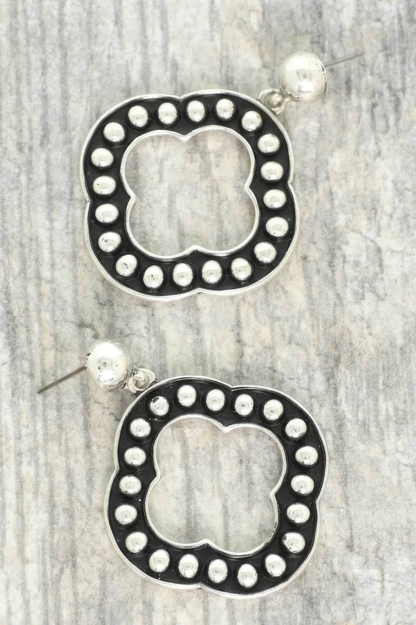 Western Bubble Beaded Quatrefoil Earrings | Mixtshop LLC