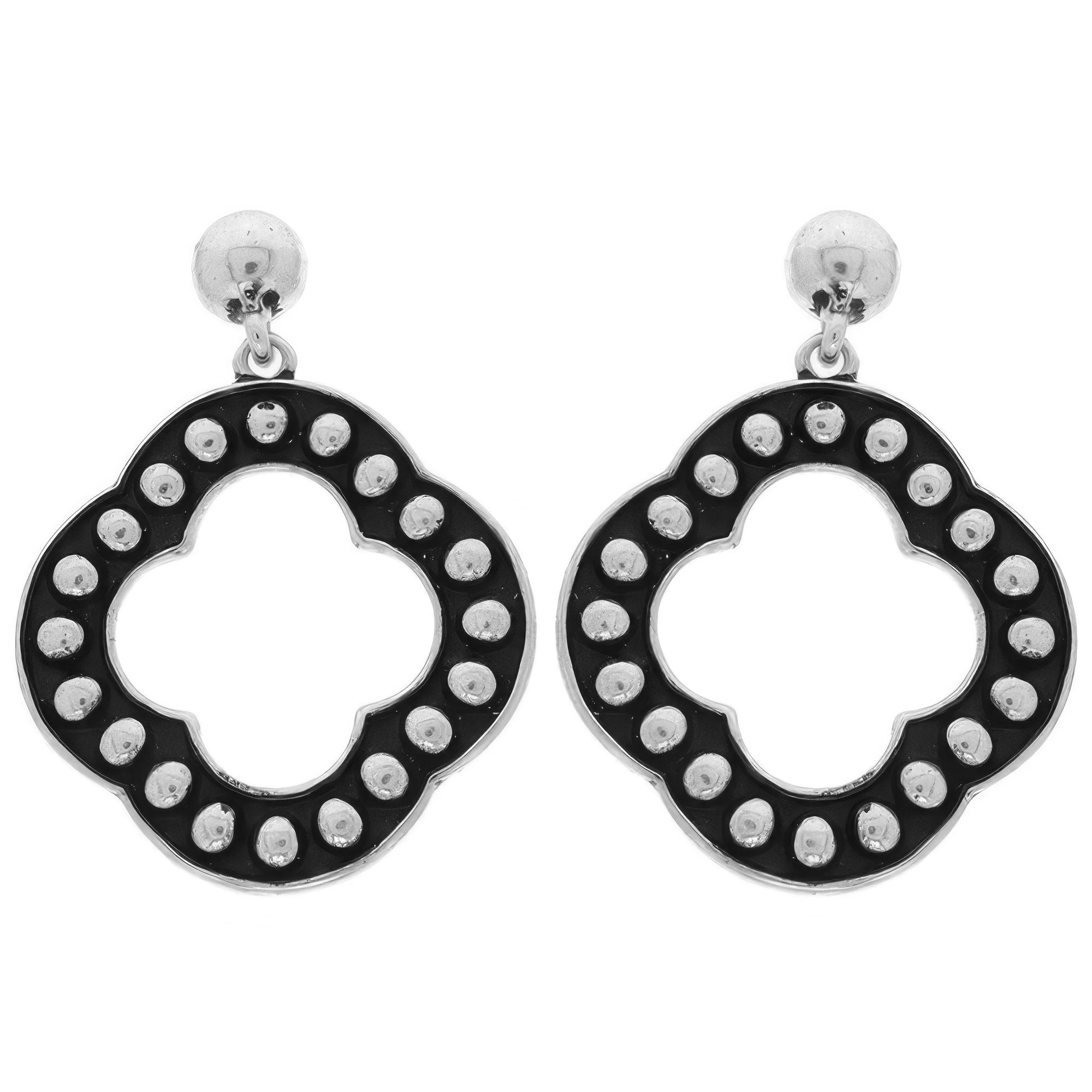 Western Bubble Beaded Quatrefoil Earrings Secondary image
